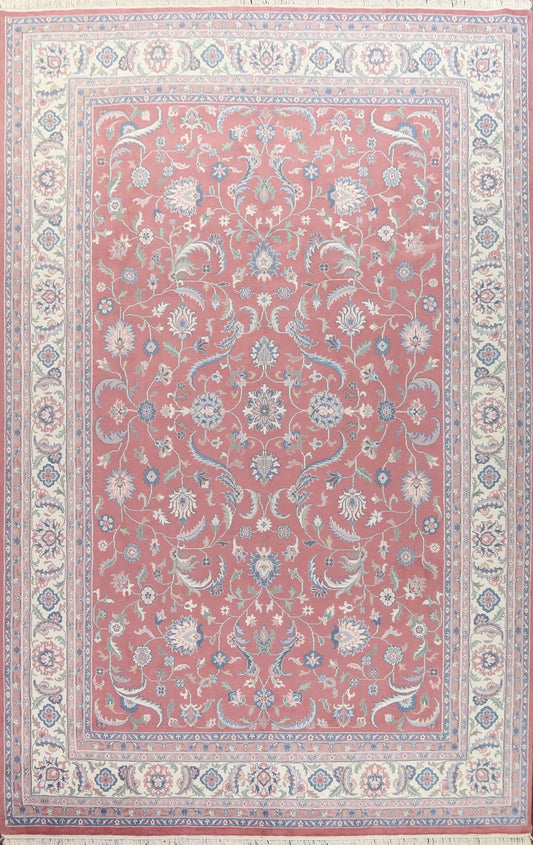 Handmade Floral Kashan Oriental Area Rug 10x14