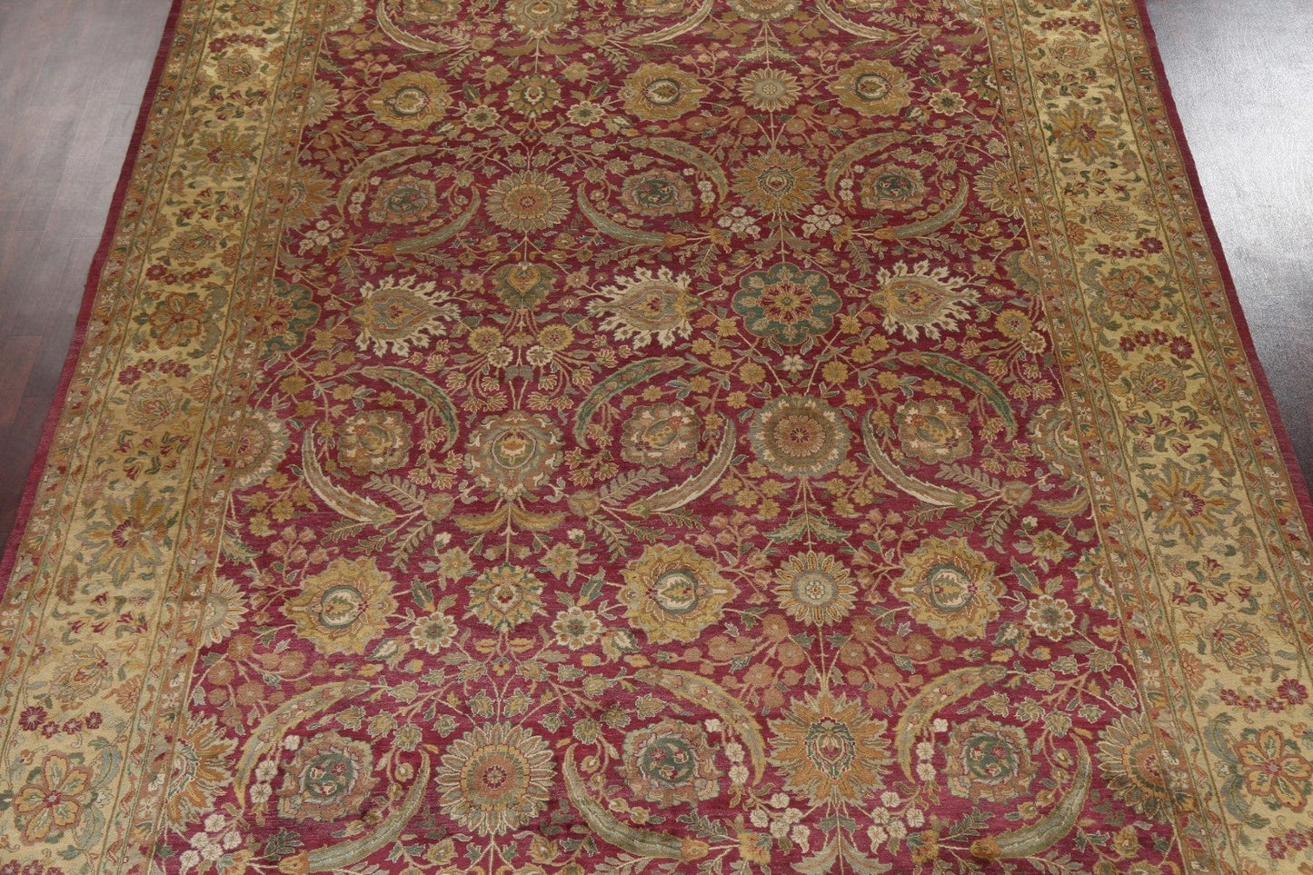 Large Floral Vegetable Dye Agra Oriental Rug 10x15