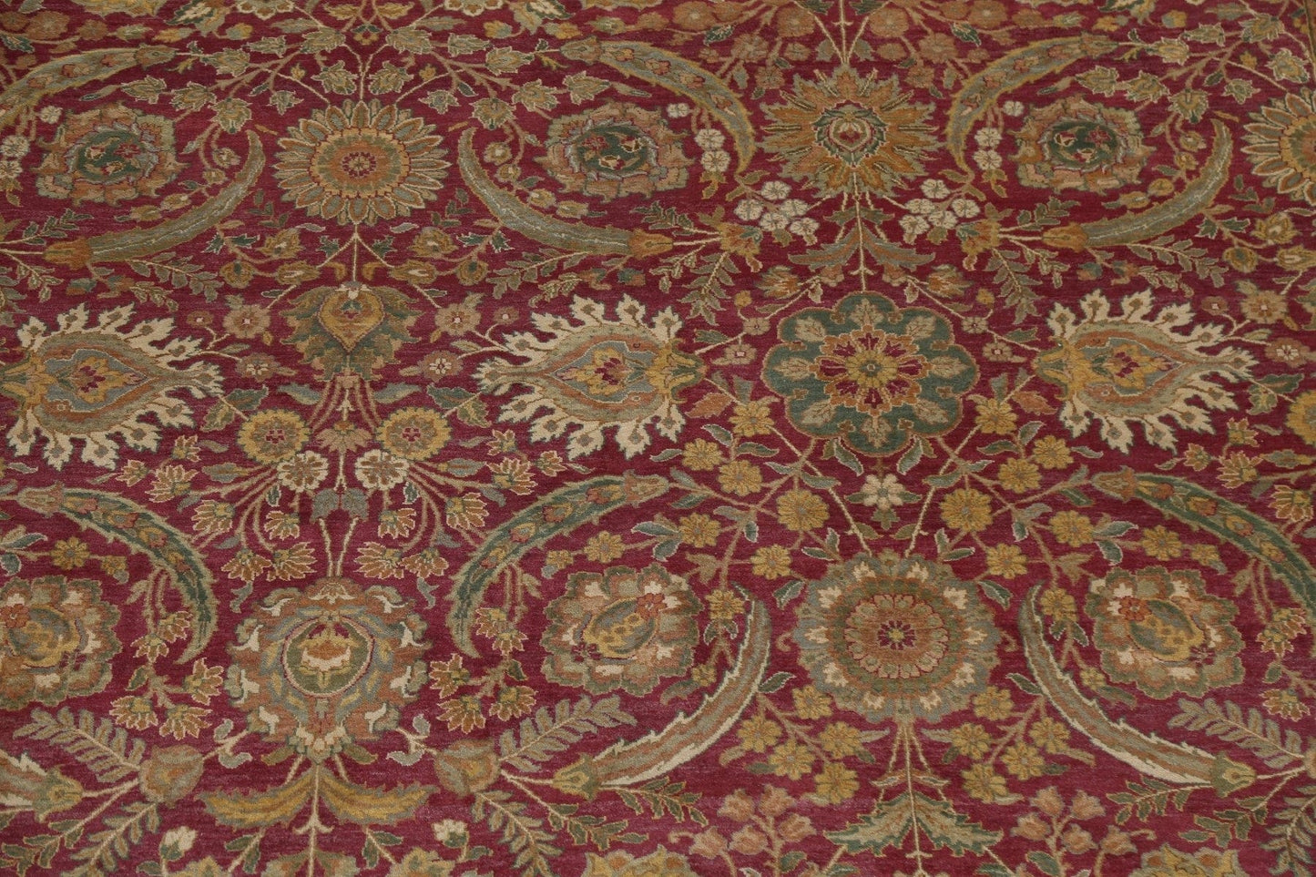 Large Floral Vegetable Dye Agra Oriental Rug 10x15