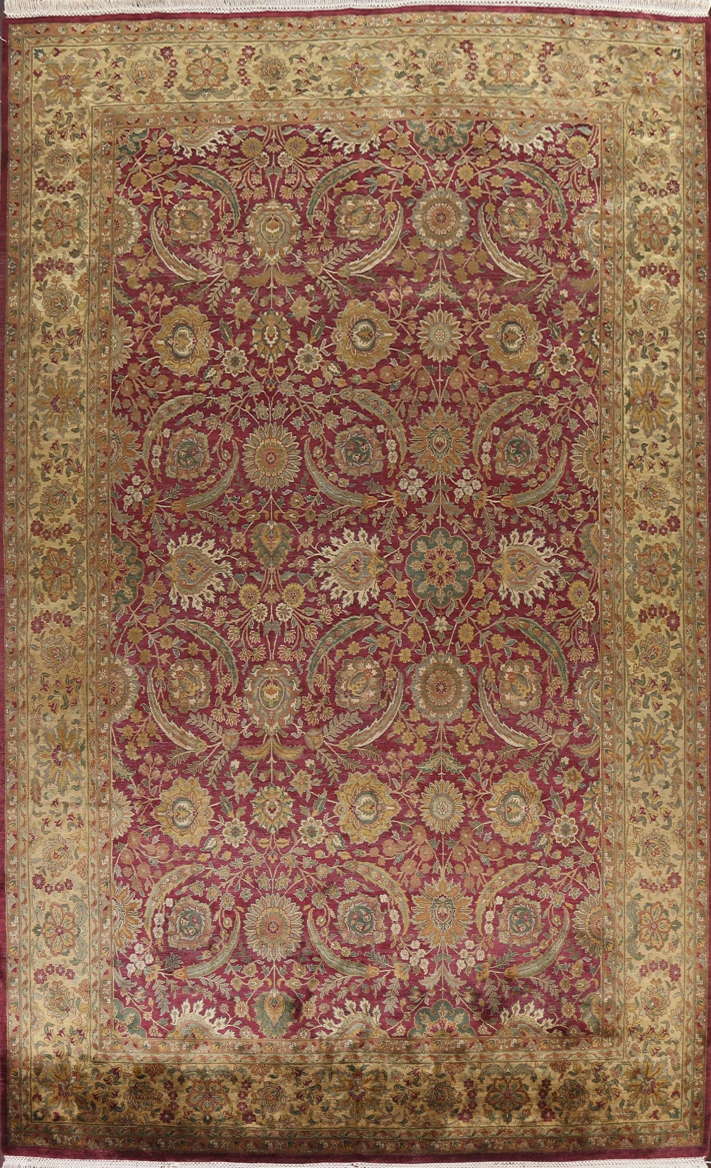 Large Floral Vegetable Dye Agra Oriental Rug 10x15