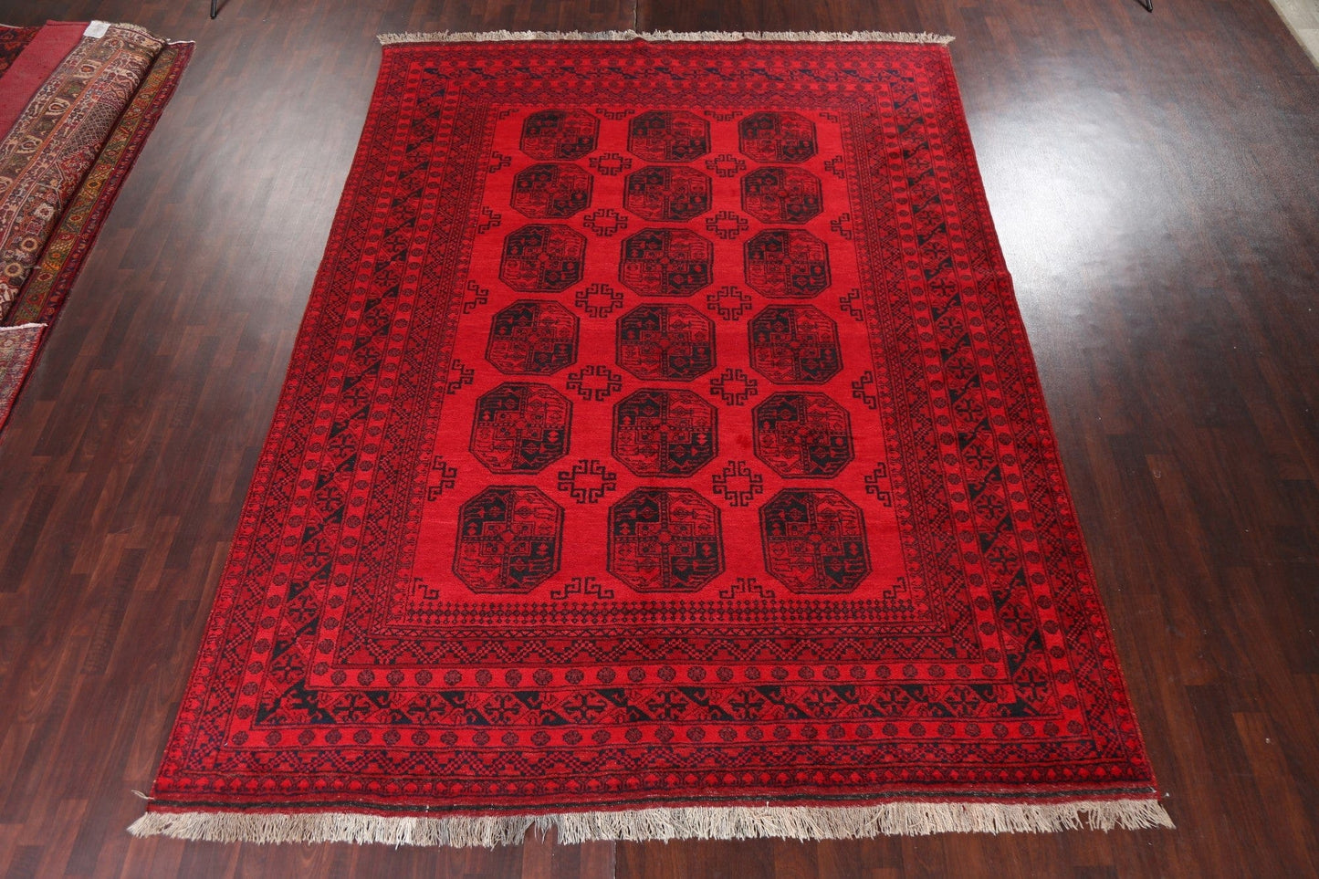 Geometric Red Wool Balouch Oriental Area Rug 10x13