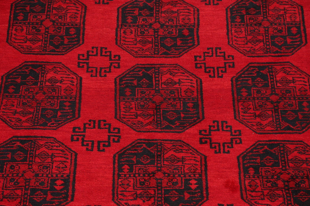 Geometric Red Wool Balouch Oriental Area Rug 10x13