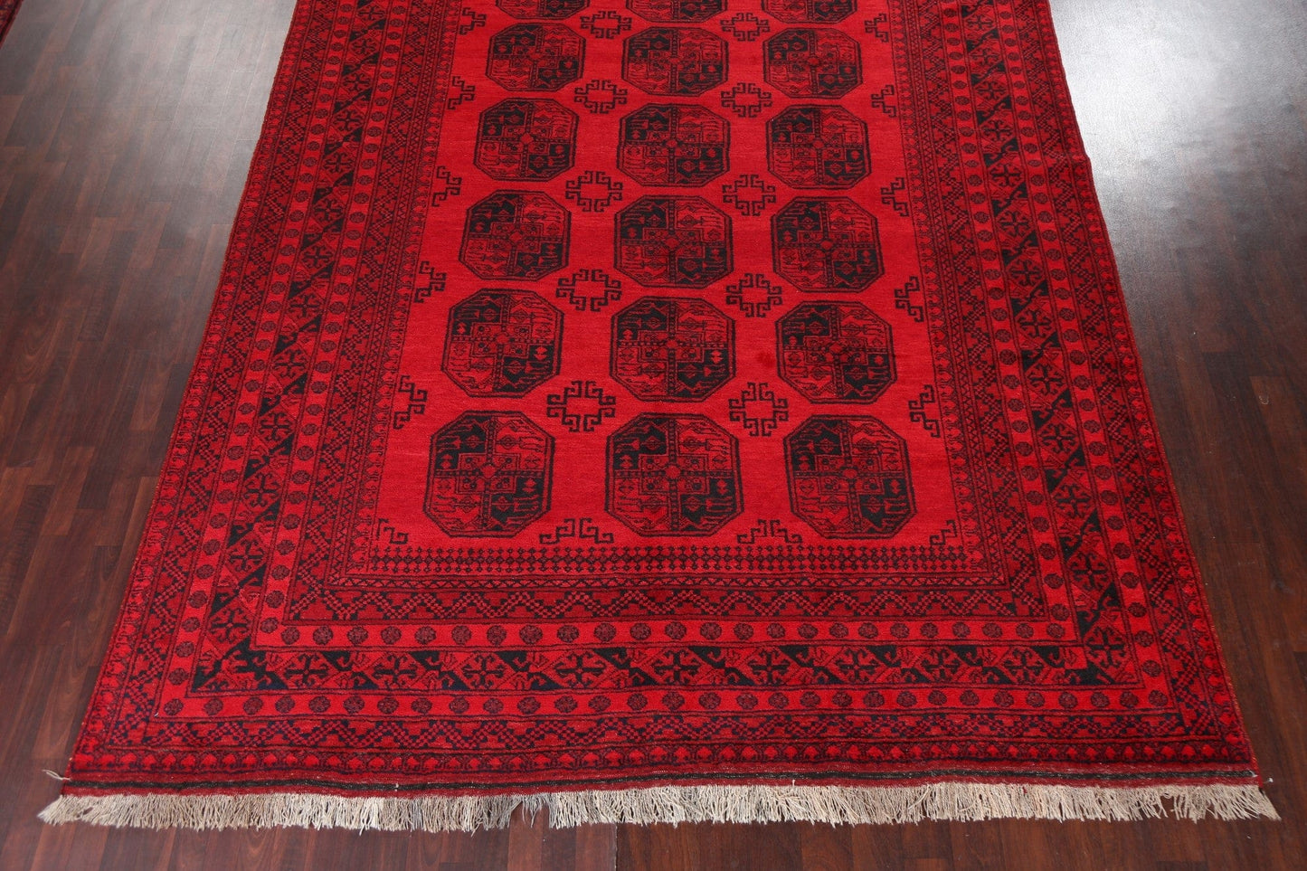 Geometric Red Wool Balouch Oriental Area Rug 10x13