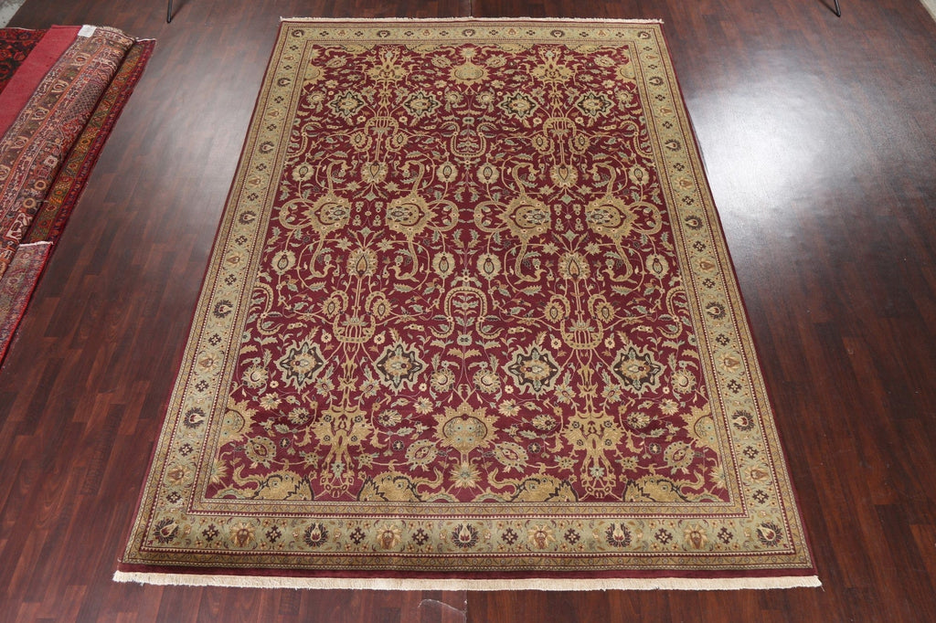 Vegetable Dye Red Large Agra Oriental Rug 10x14