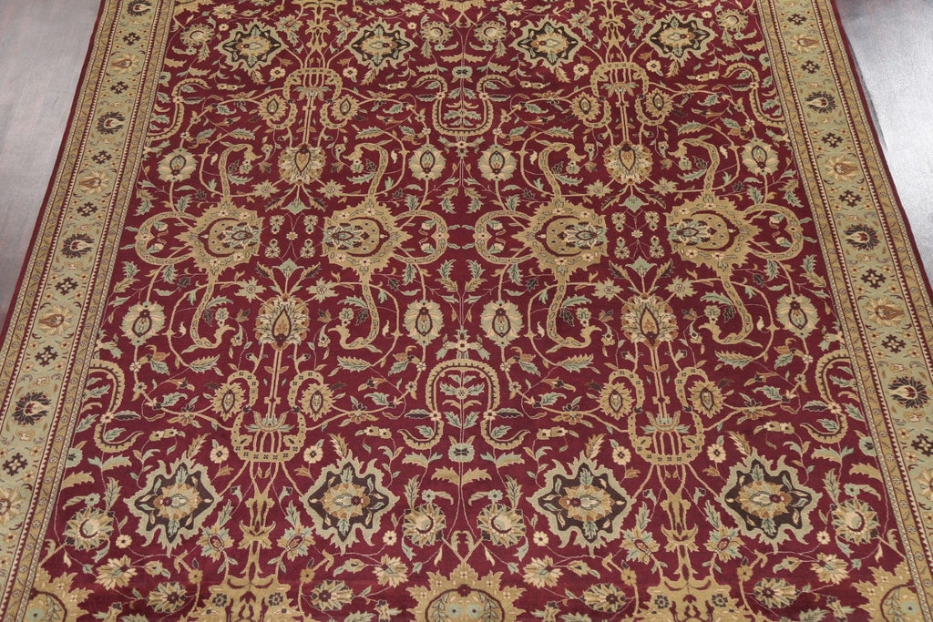 Vegetable Dye Red Large Agra Oriental Rug 10x14