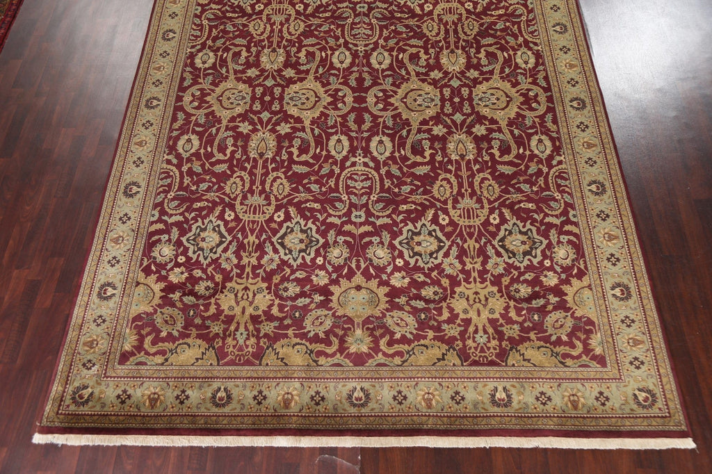 Vegetable Dye Red Large Agra Oriental Rug 10x14