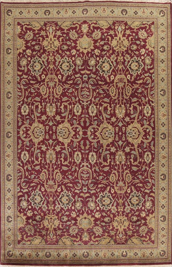 Vegetable Dye Red Large Agra Oriental Rug 10x14