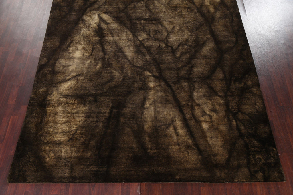 Black & Brown Abstract Oriental Area Rug 9x12