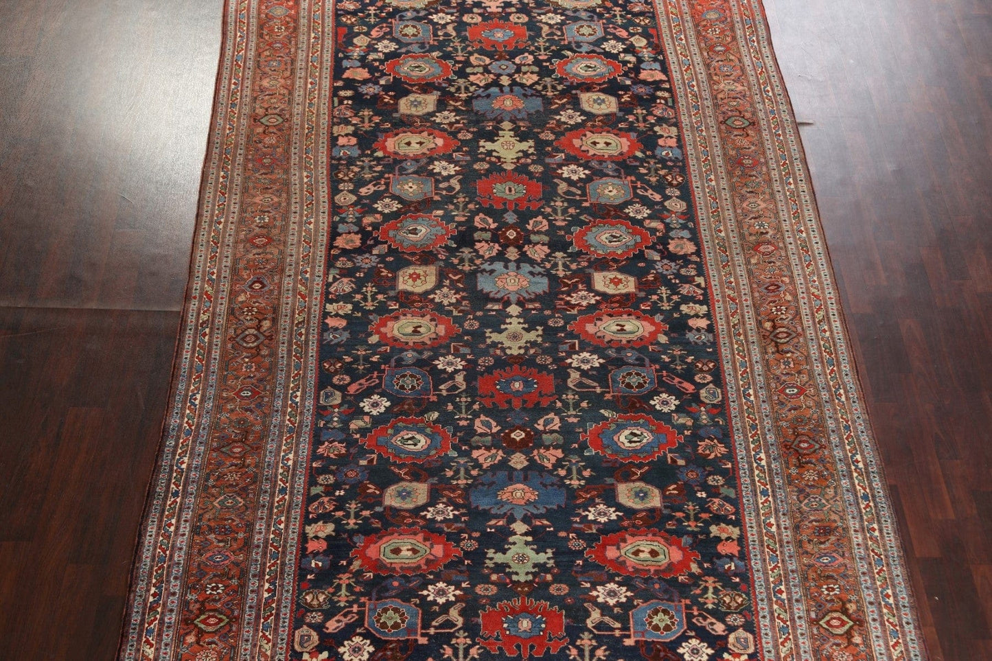 Pre-1900 Antique Vegetable Dye Bidjar Halvaei Persian Rug 8x13