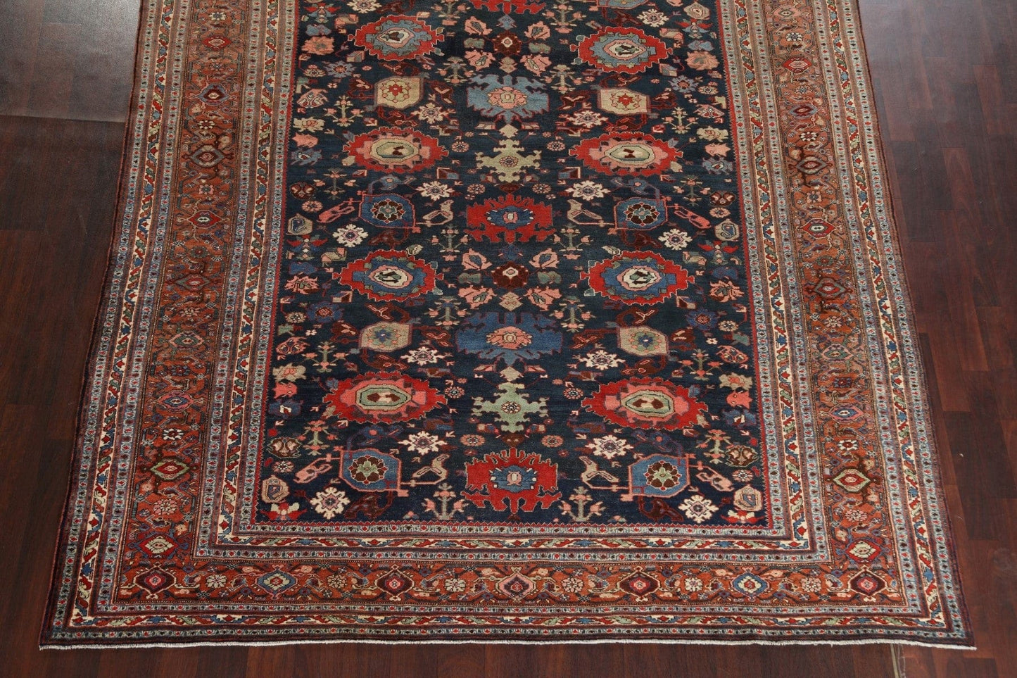 Pre-1900 Antique Vegetable Dye Bidjar Halvaei Persian Rug 8x13