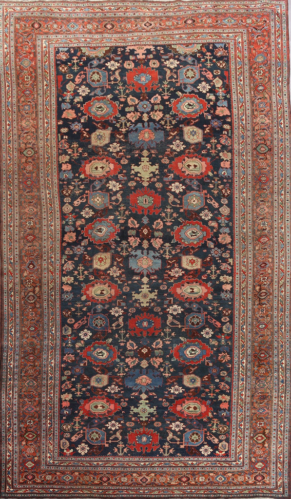 Pre-1900 Antique Vegetable Dye Bidjar Halvaei Persian Rug 8x13