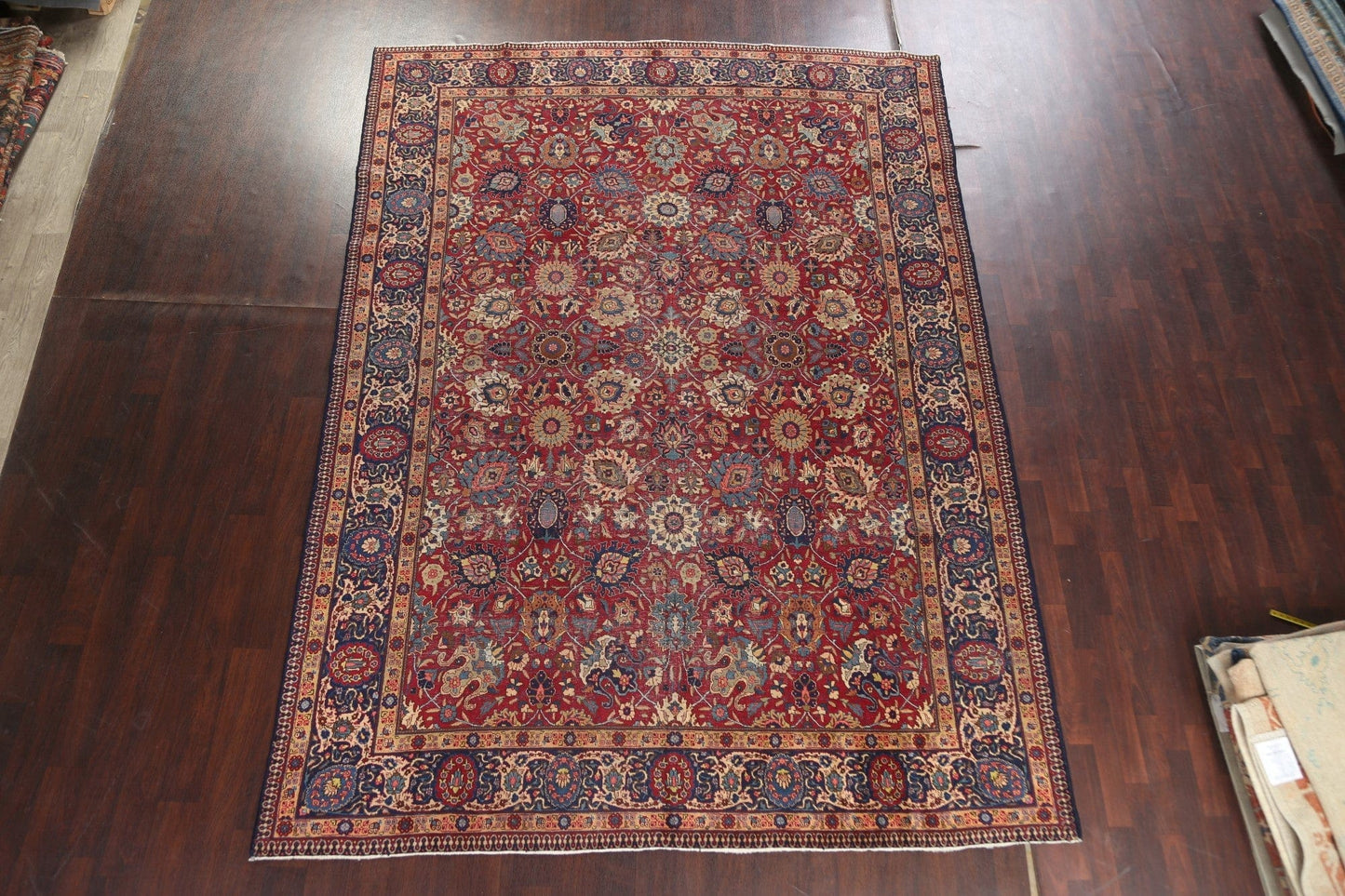 Pre-1900 Antique Vegetable Dye Tabriz Persian Area Rug 9x12