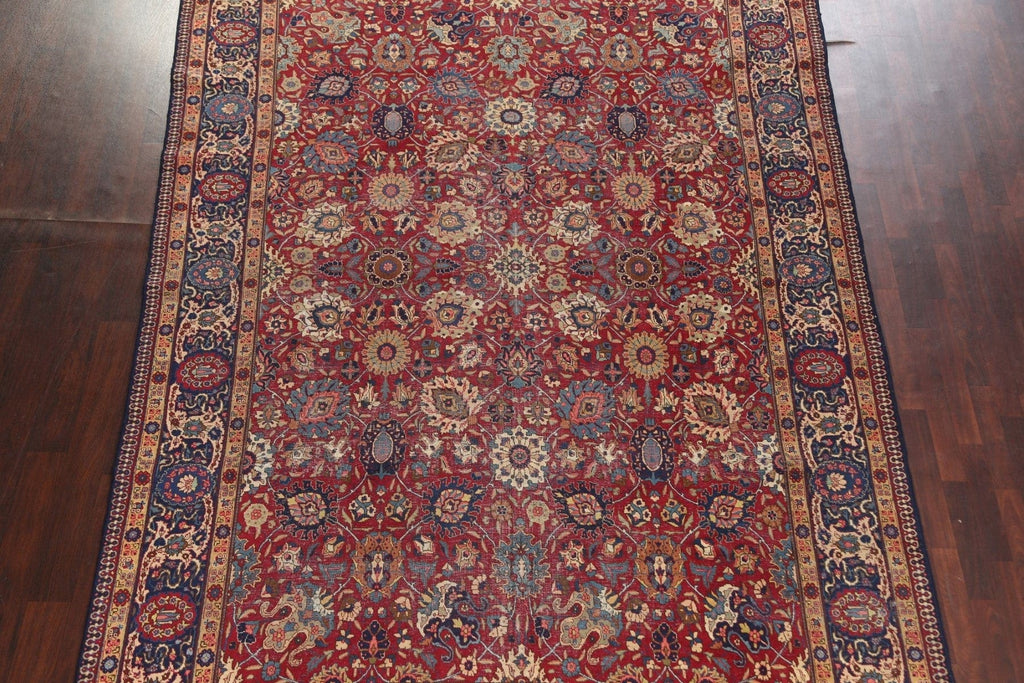 Pre-1900 Antique Vegetable Dye Tabriz Persian Area Rug 9x12