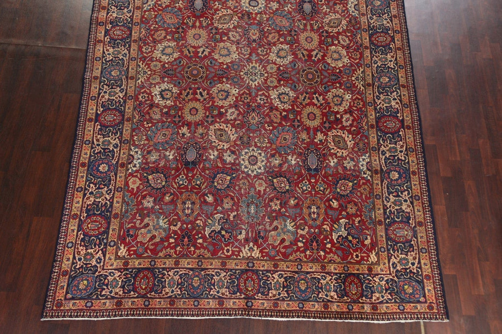 Pre-1900 Antique Vegetable Dye Tabriz Persian Area Rug 9x12