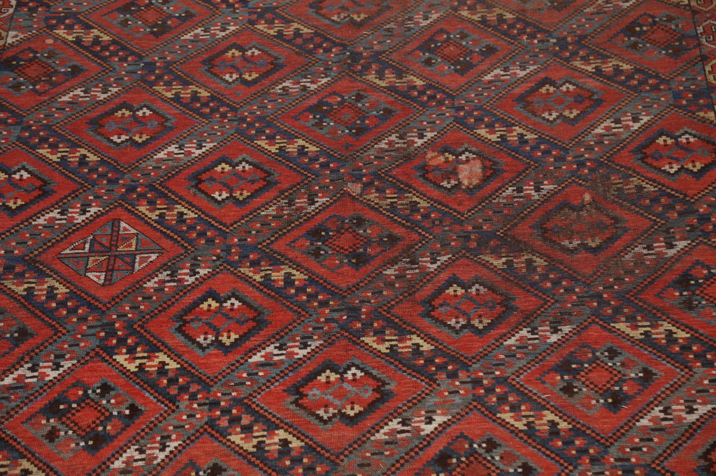 Pre-1900 Antique Vegetable Dye Turkoman Bashir Persian Rug 9x20