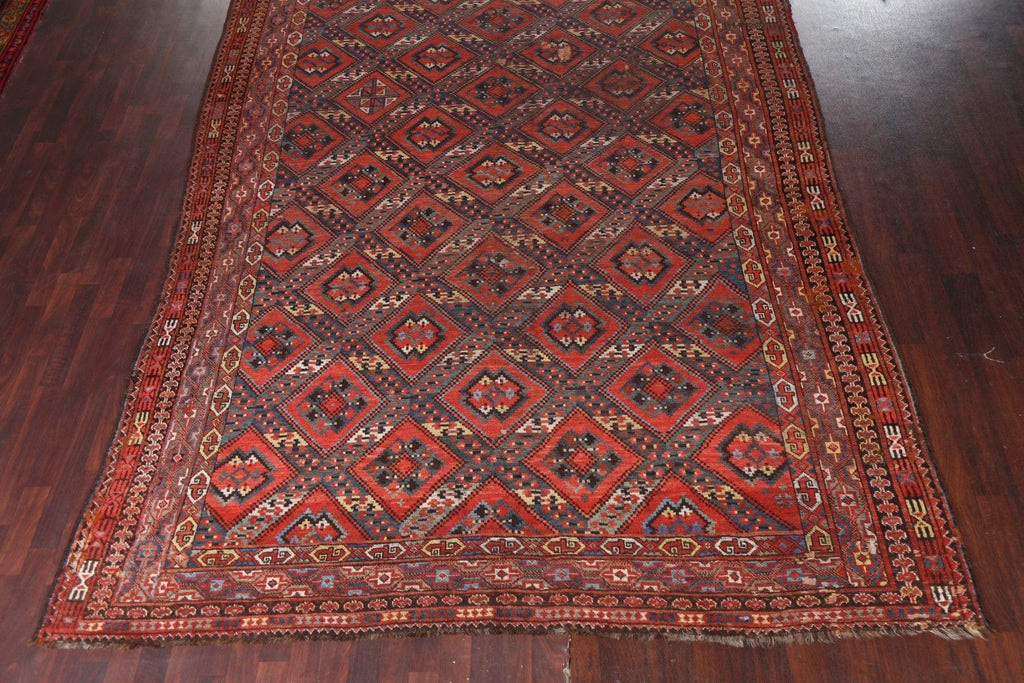 Pre-1900 Antique Vegetable Dye Turkoman Bashir Persian Rug 9x20