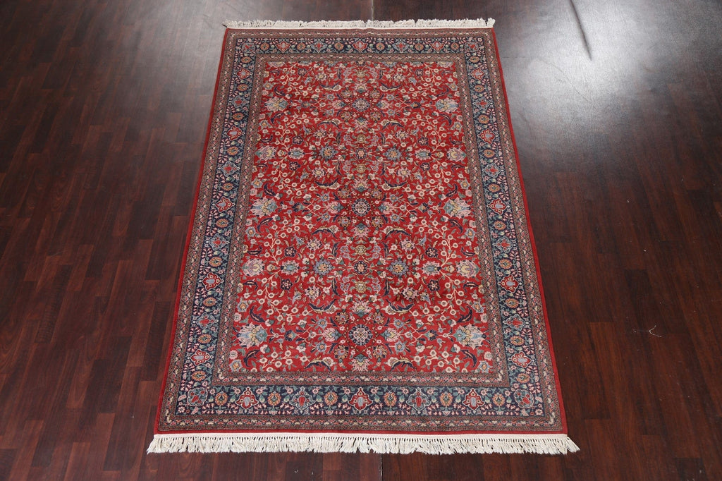 Vegetable Dye Red Hereke Handmade Turkish Rug 6x10