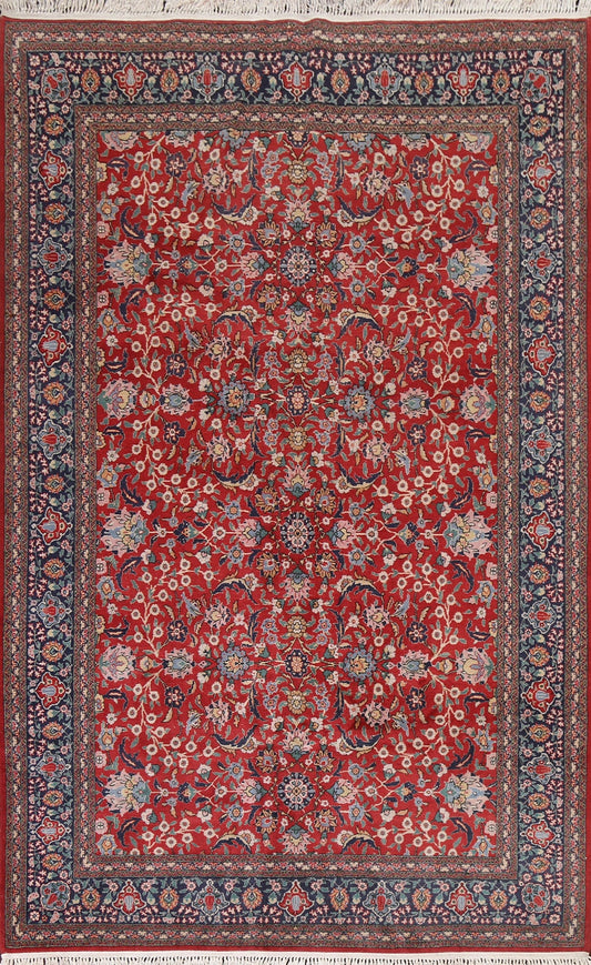 Vegetable Dye Red Hereke Handmade Turkish Rug 6x10