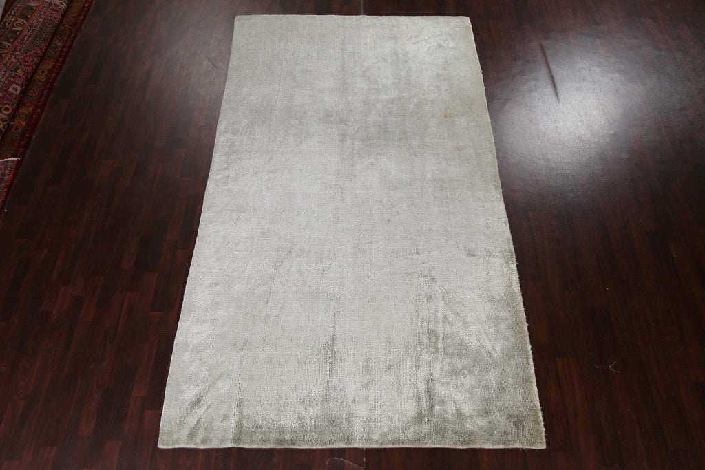 Handmade Silver Gray Shaggy Oriental Area Rug 7x12