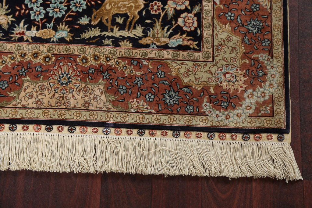 Animal Print 100% Silk Qum Persian Handmade Rug 3x4