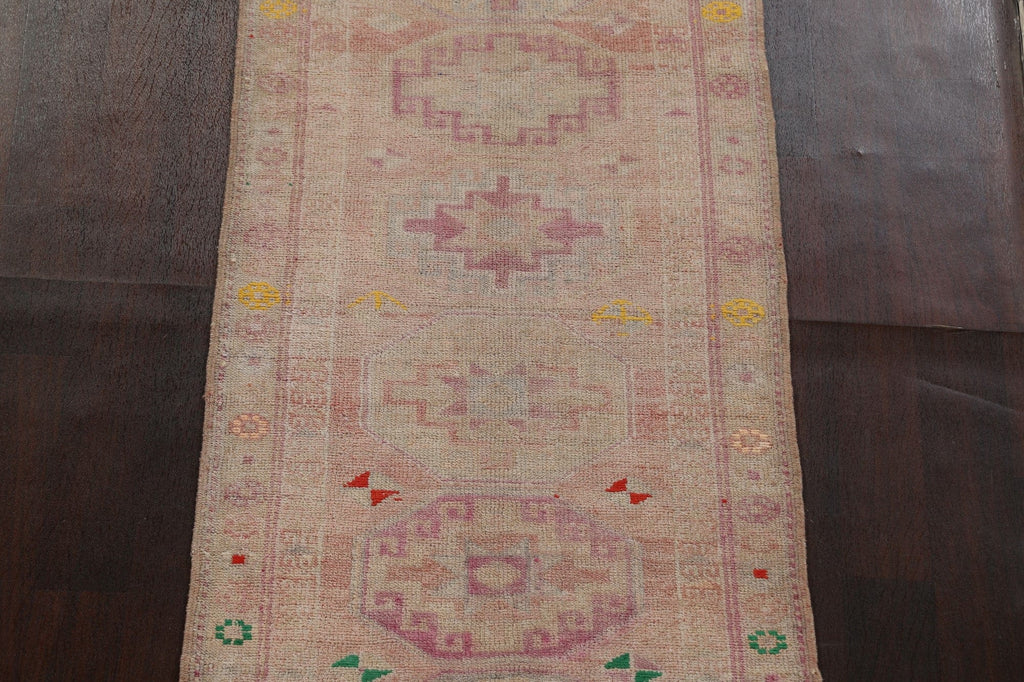 Antique Look Wool Anatolian Turkish Runner Rug 3x11