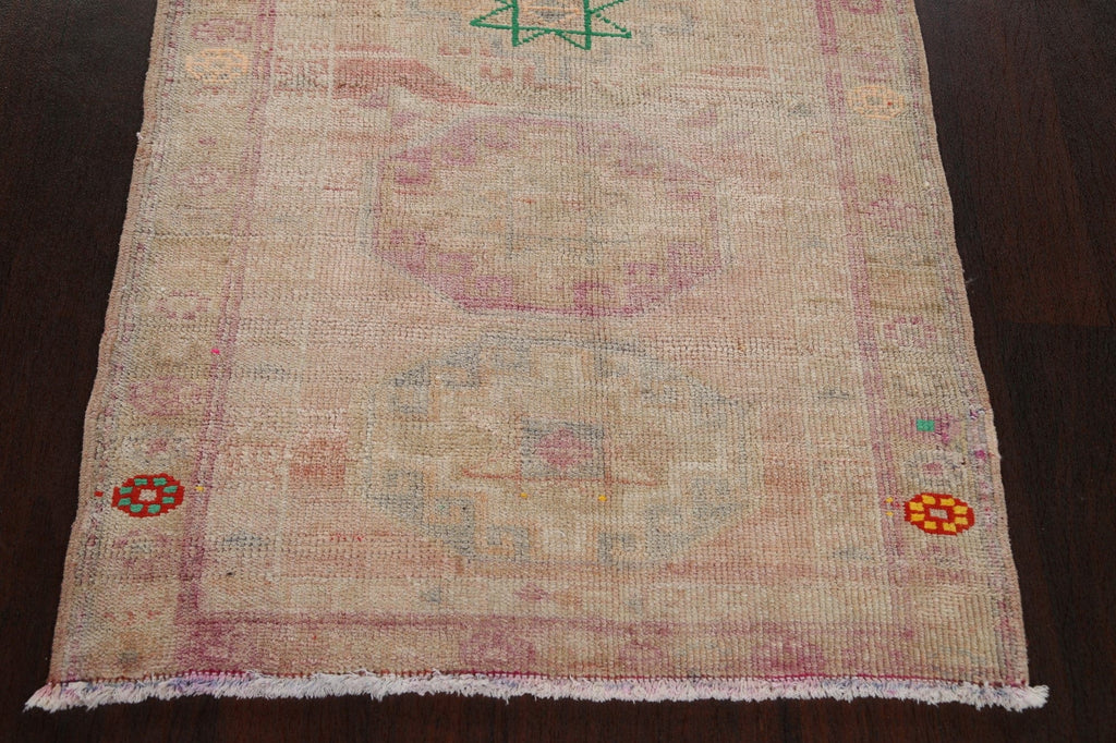 Antique Look Wool Anatolian Turkish Runner Rug 3x11