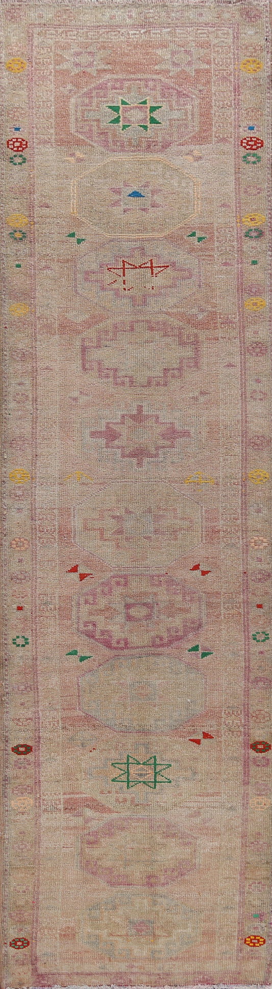 Antique Look Wool Anatolian Turkish Runner Rug 3x11