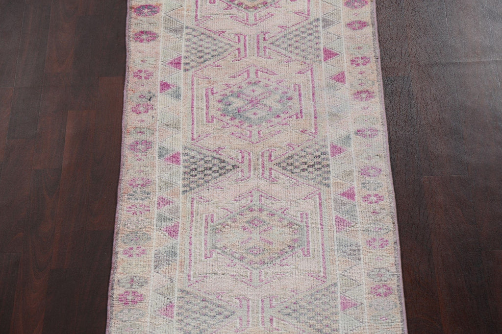 Handmade Wool Anatolian Turkish Runner Rug 3x15