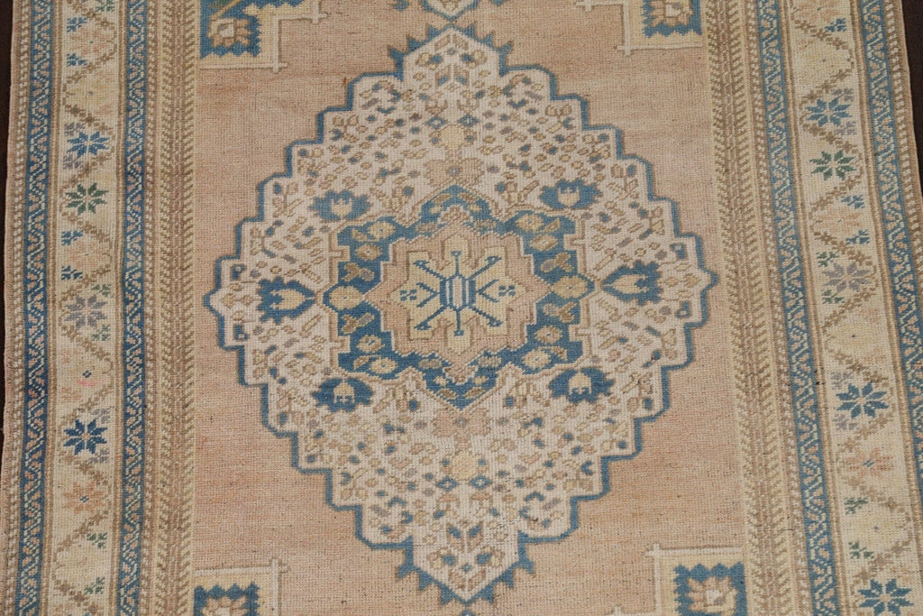 Vintage Geometric Anatolian Turkish Area Rug 4x7