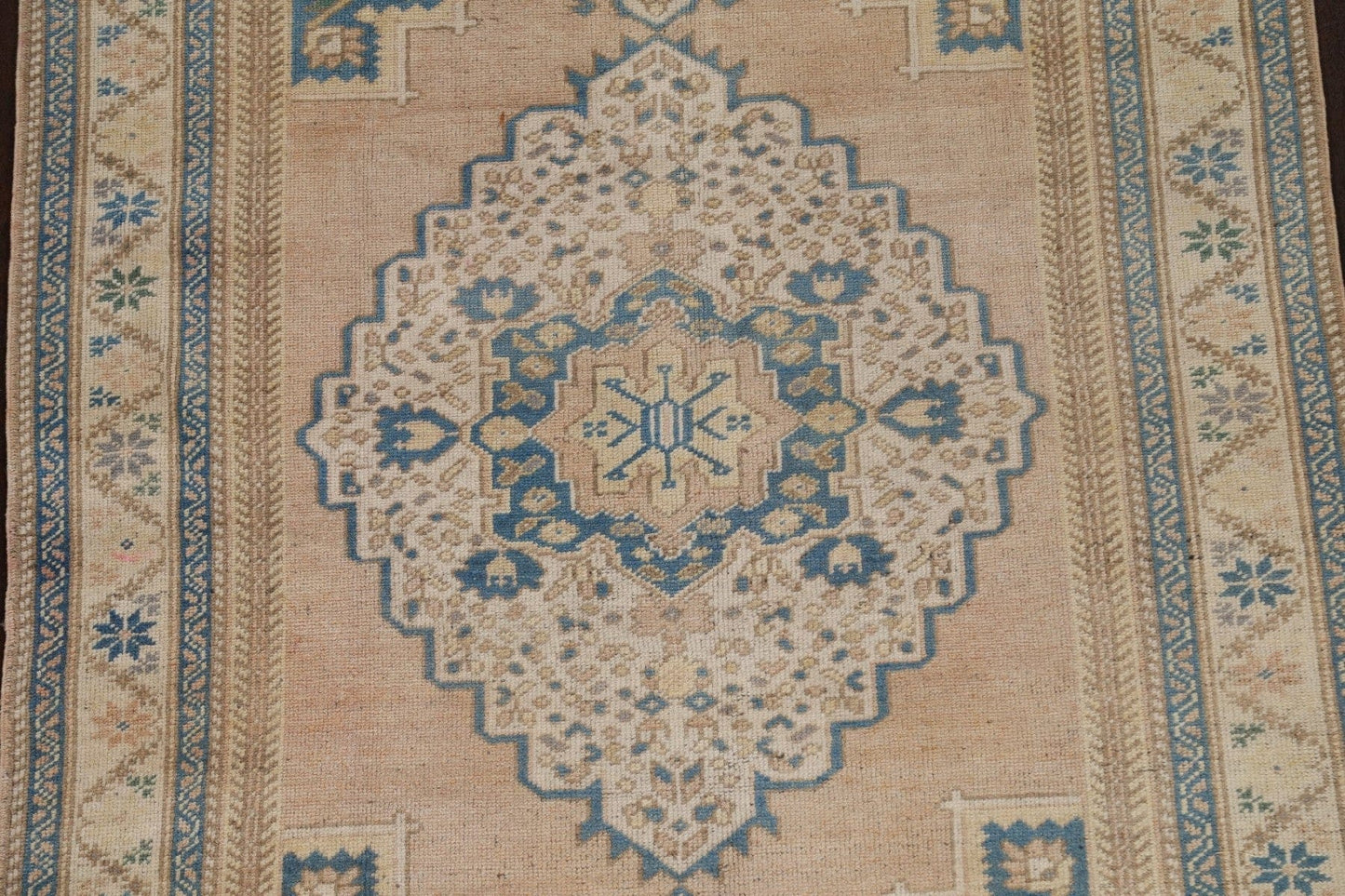 Vintage Geometric Anatolian Turkish Area Rug 4x7