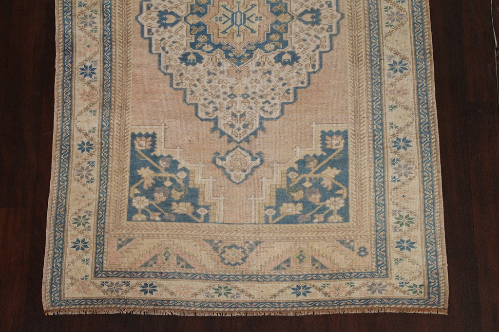 Vintage Geometric Anatolian Turkish Area Rug 4x7