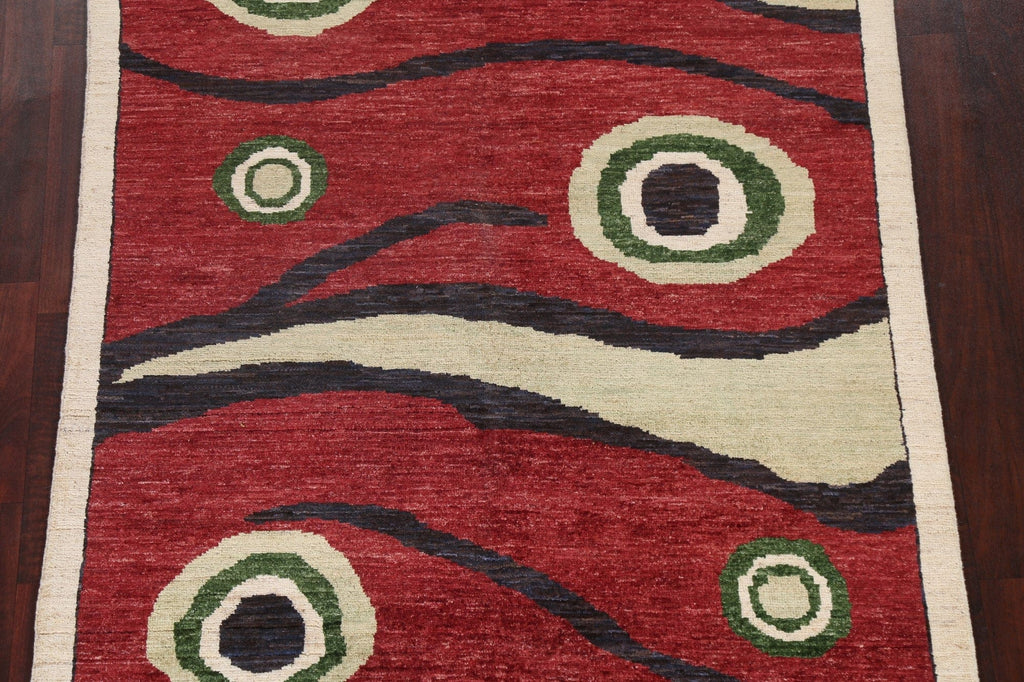 Hand-Knotted Gabbeh Kashkoli Oriental Area Rug 5x7