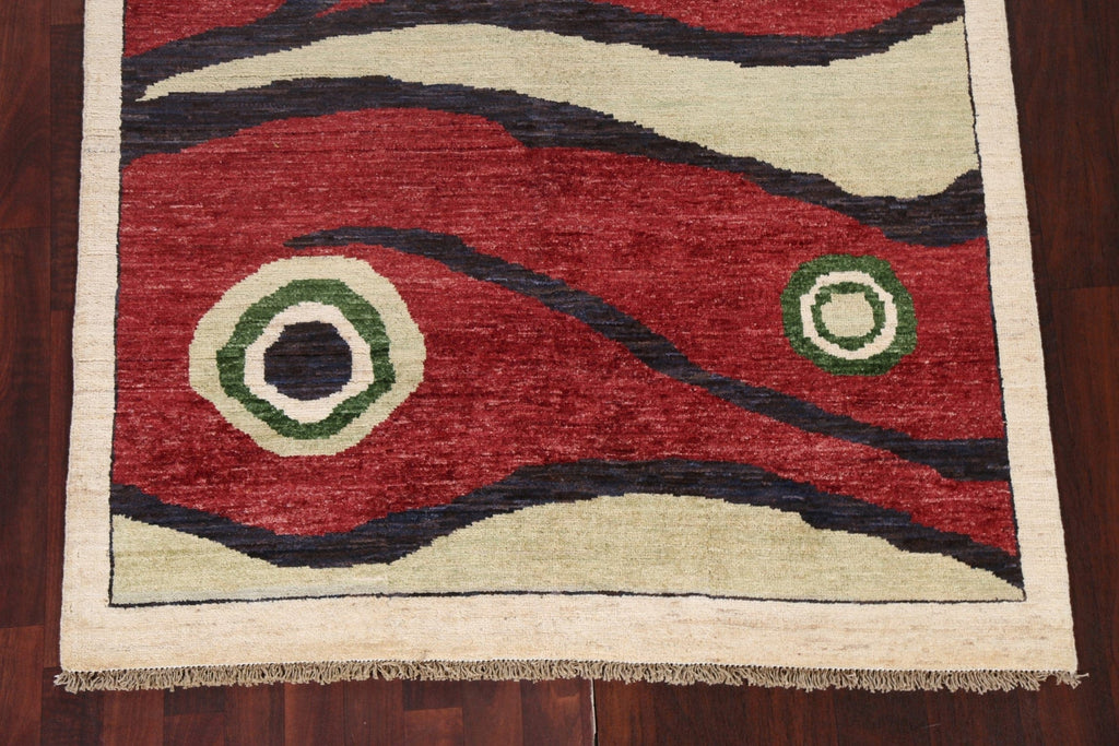 Hand-Knotted Gabbeh Kashkoli Oriental Area Rug 5x7