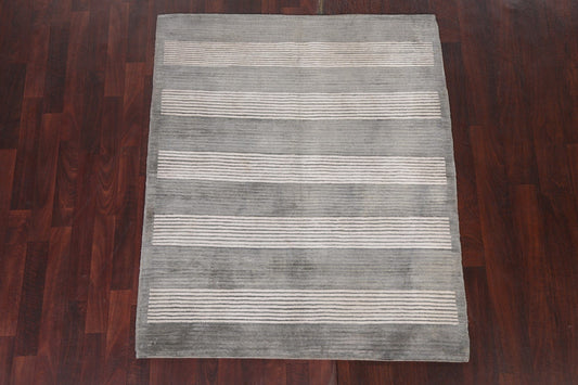 Striped Gabbeh Kashkoli Oriental Wool Rug 4x5