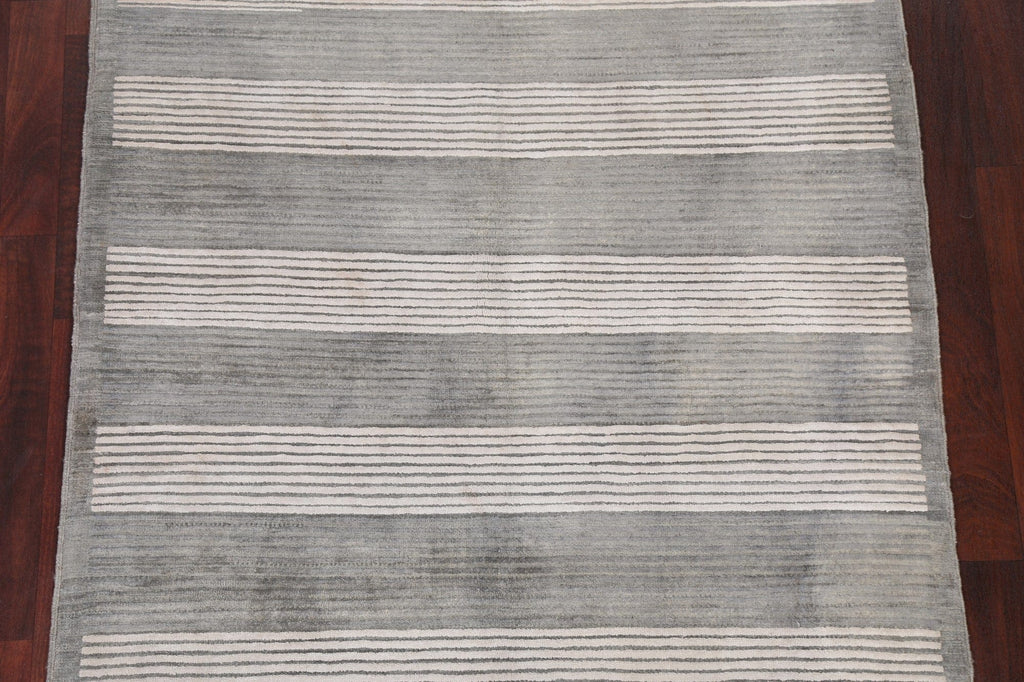 Striped Gabbeh Kashkoli Oriental Wool Rug 4x5