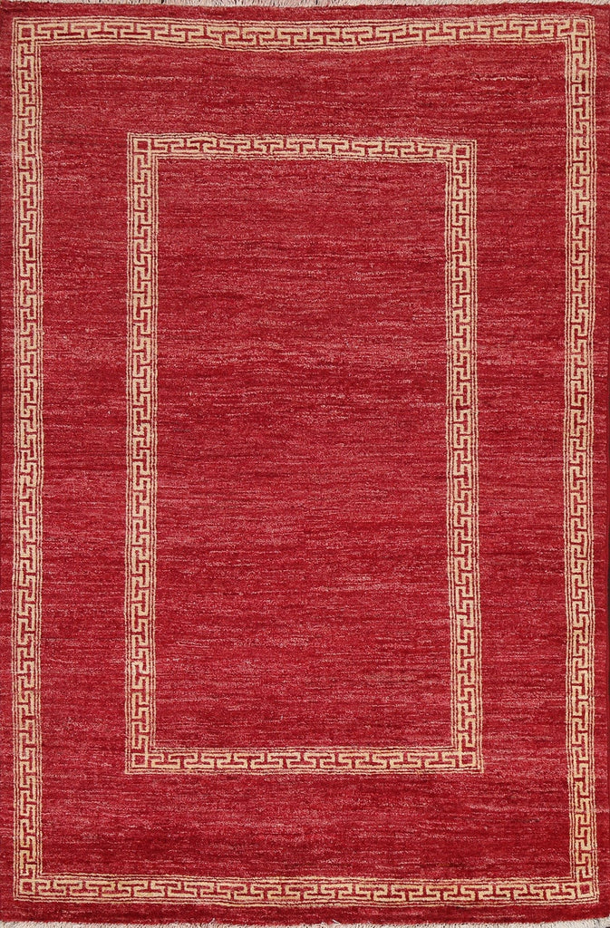 Red Wool Gabbeh Kashkoli Oriental Rug 4x6