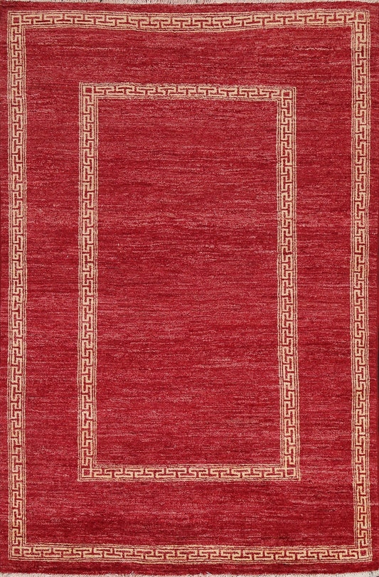 Red Wool Gabbeh Kashkoli Oriental Rug 4x6