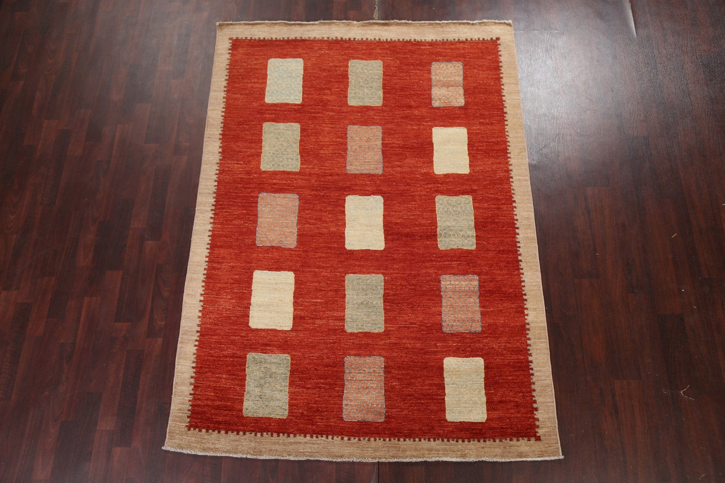 Geometric Gabbeh Kashkoli Oriental Wool Rug 6x8