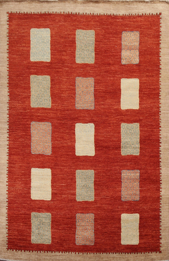 Geometric Gabbeh Kashkoli Oriental Wool Rug 6x8