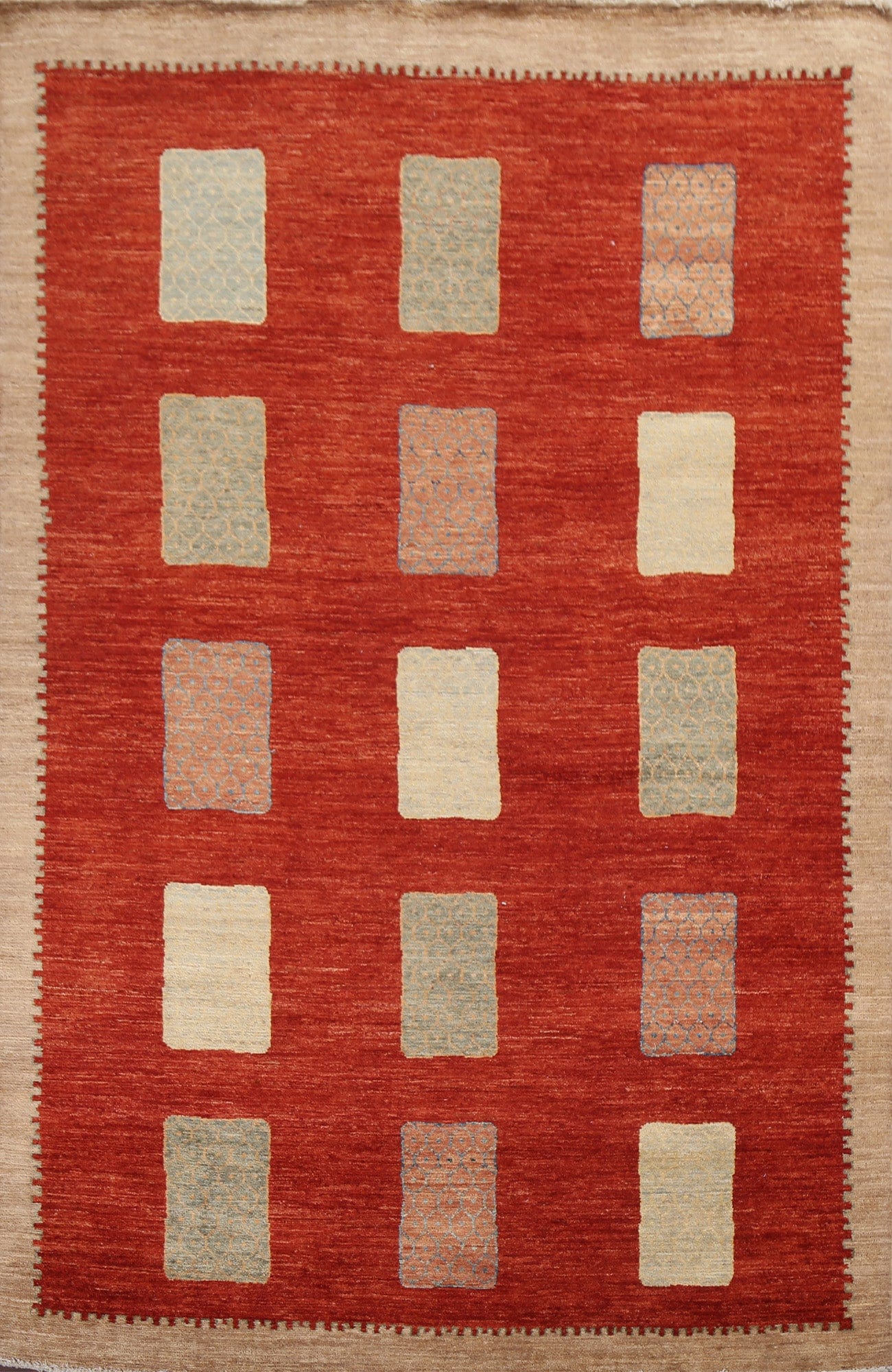 Geometric Gabbeh Kashkoli Oriental Wool Rug 6x8