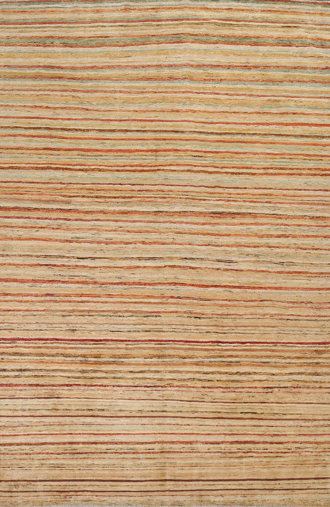 Striped Wool Gabbeh Kashkoli Oriental Area Rug 7x10