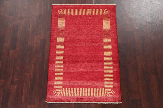 Handmade Red Gabbeh Kashkoli Oriental Rug 3x5