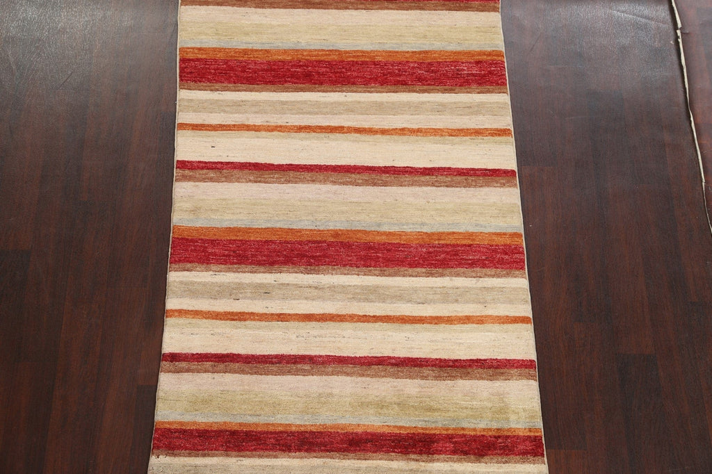 Striped Wool Gabbeh Kashkoli Oriental Area Rug 4x7