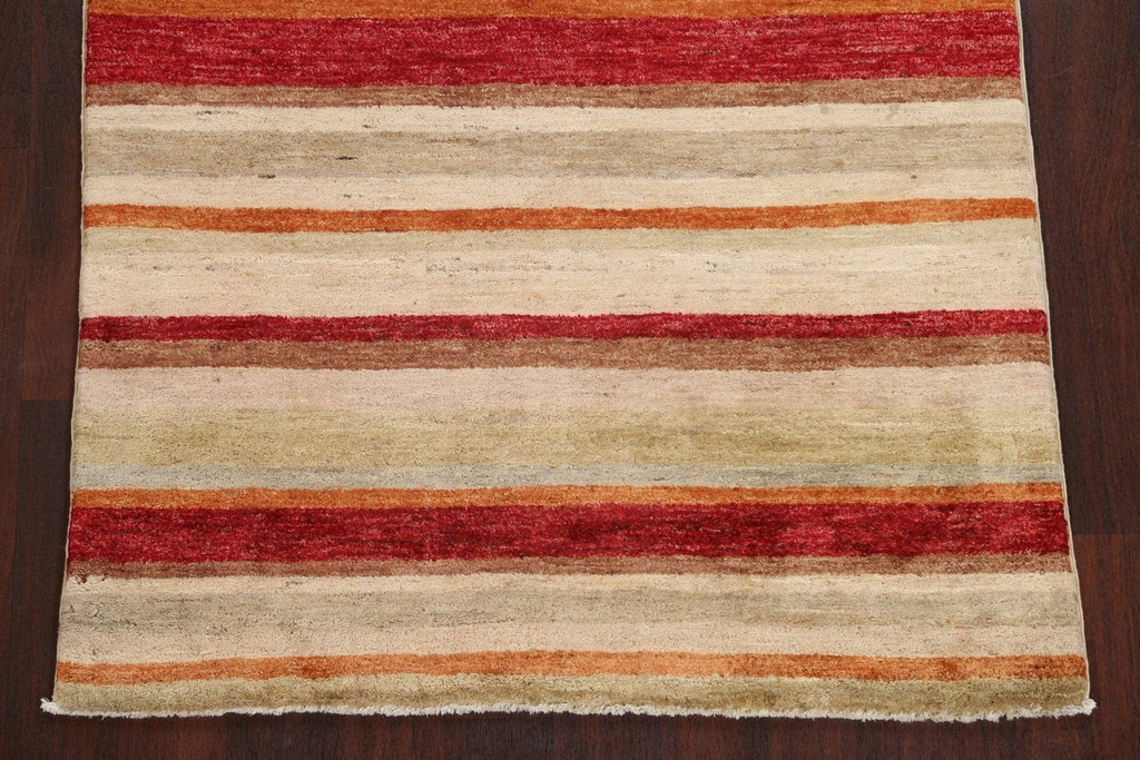 Striped Wool Gabbeh Kashkoli Oriental Area Rug 4x7