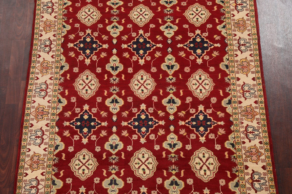 Red Handmade Oushak Oriental Area Rug 5x6