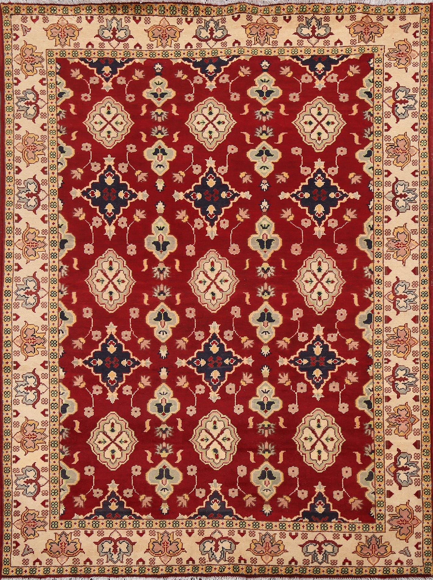 Red Handmade Oushak Oriental Area Rug 5x6