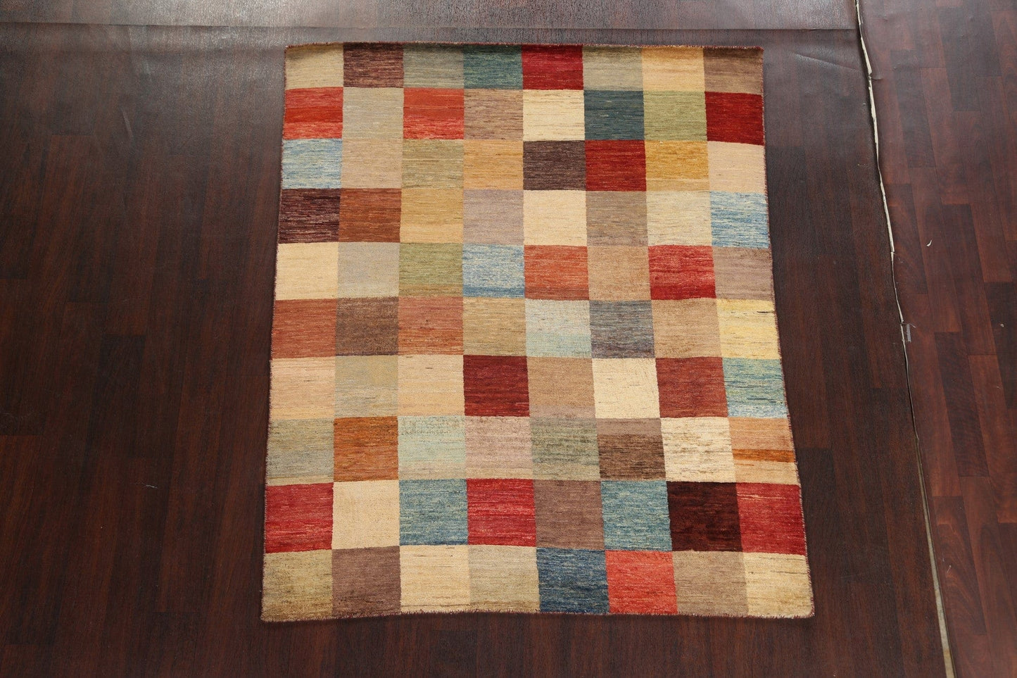 Checkered Gabbeh Kashkoli Oriental Area Rug 5x6