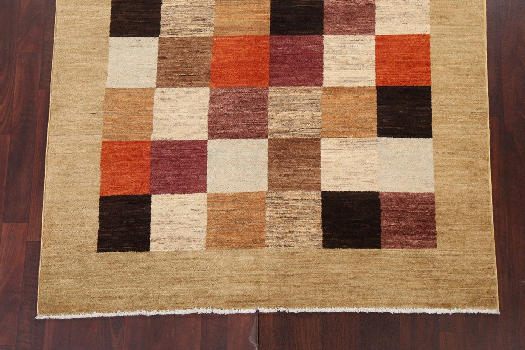 Checkered Gabbeh Kashkoli Oriental Area Rug 5x7