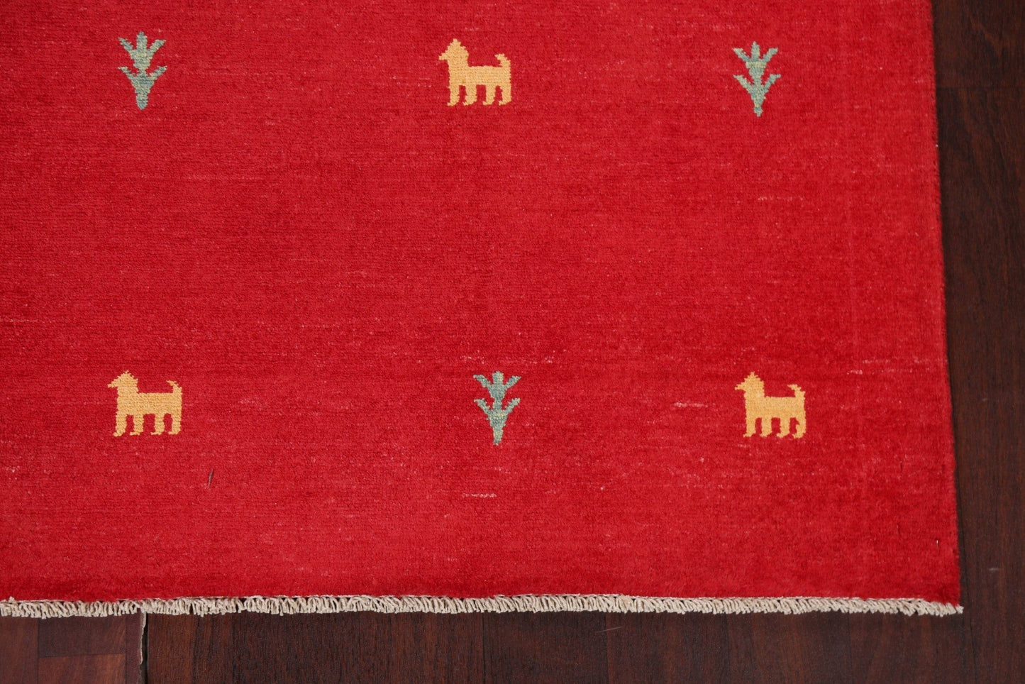 Red Wool Gabbeh Kashkoli Oriental Area Rug 7x10