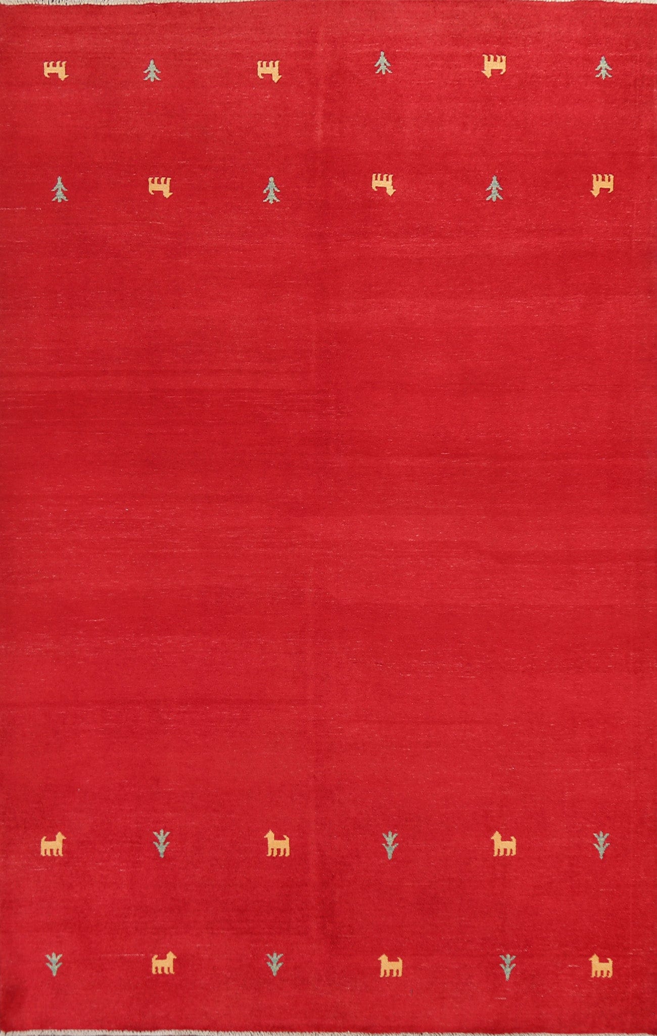 Red Wool Gabbeh Kashkoli Oriental Area Rug 7x10